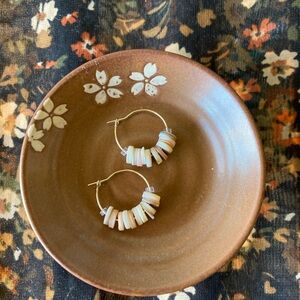 Bohemian Handmade White Sea Shell Hoop Earrings